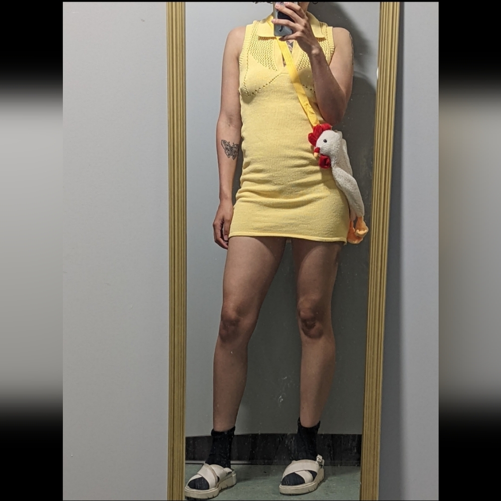 Zara knit yellow dress
